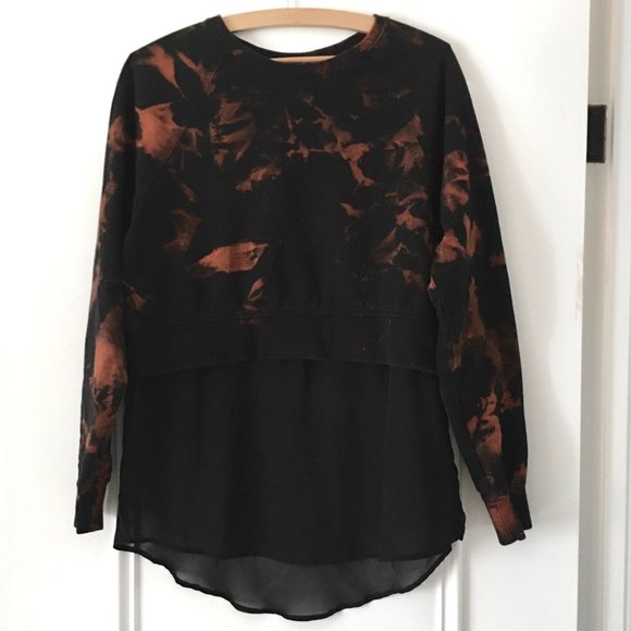 H&M black reverse tie dye sweatshirt tunic top - Picture 1 of 8